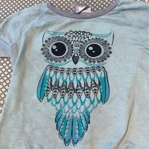 Teal owl long sleeve
